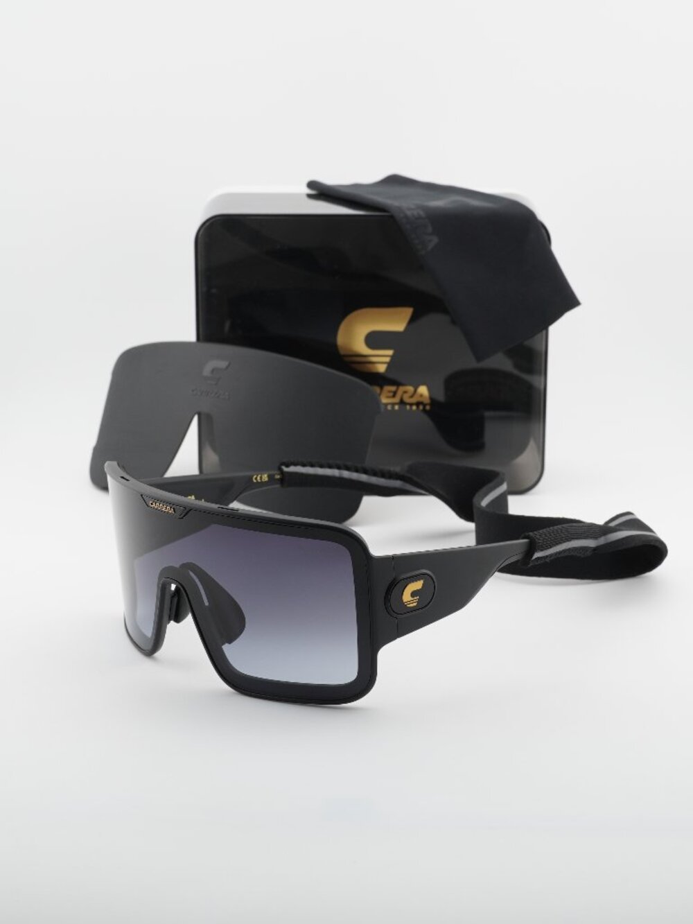 Carrera FLAGLAB 15 0003 9O Shield Sunglasses - Black / Grey